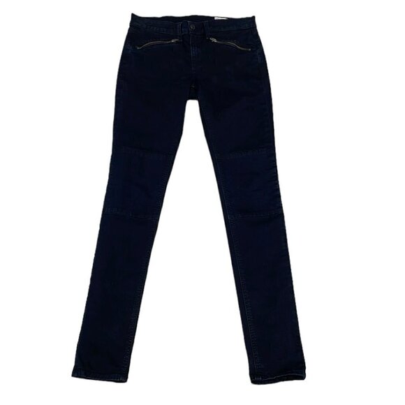 Rag & Bone Jeans Skinny Zipper Denim Wax Black Size 25 - Picture 1 of 11